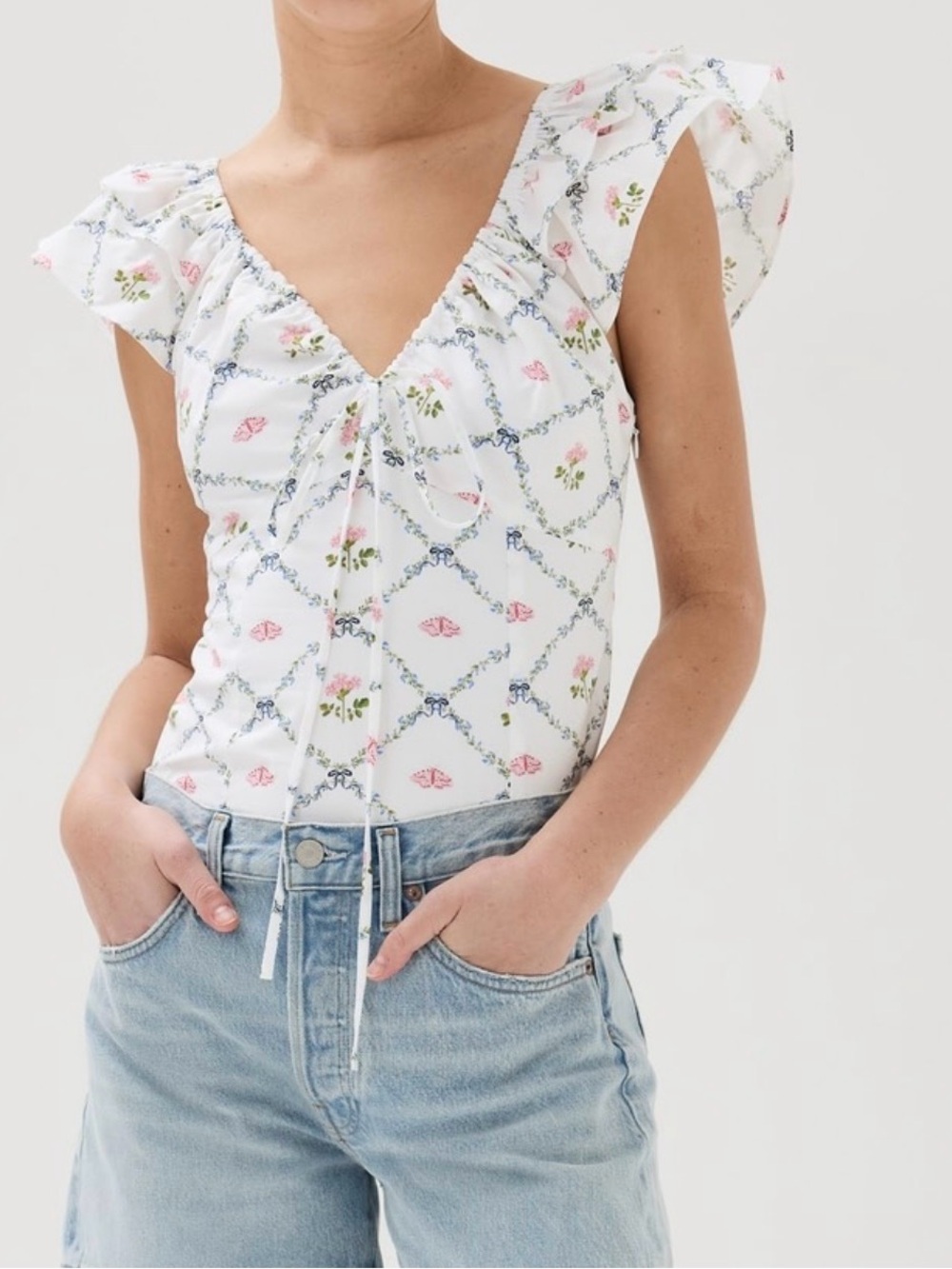 Hill House Home Zuri Top Butterfly Trellis Top sz L